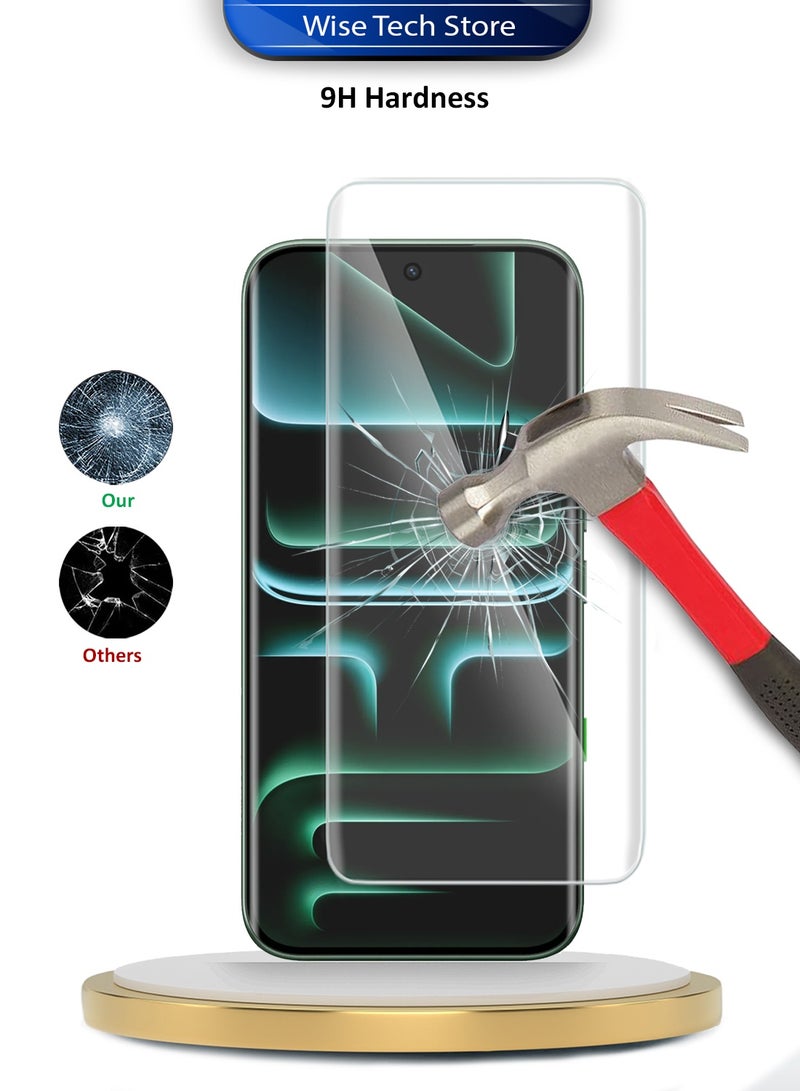 دبليو تيك واقي شاشة زجاجي مقسّى كامل مع غطاء كامل وغراء كامل للحواف المنحنية لجهاز Infinix Note Edge 5G 2026 الفاخر (MSGUCN) - شفاف - Image 5